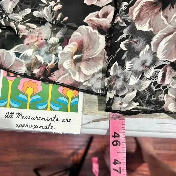 VTG Signature Robbie Bee Womens Floral Asymmetrical Midi Dress 14W Fairy Goth - Picture 14 of 14